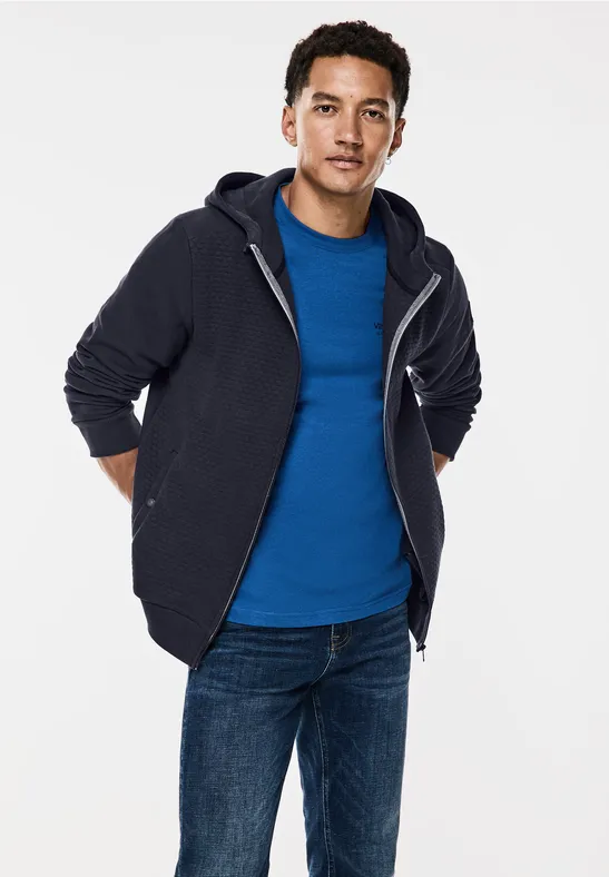 Street One Sweatjacke mit Materialmix Bis zu 50% Rabatt