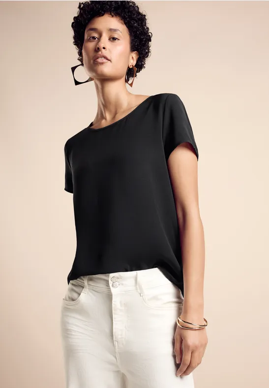 Street One Materialmix-T-Shirt Saisonschlussverkauf
