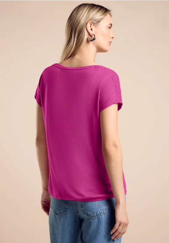 Street One T-Shirt mit Smock-Detail Heißer Verkauf