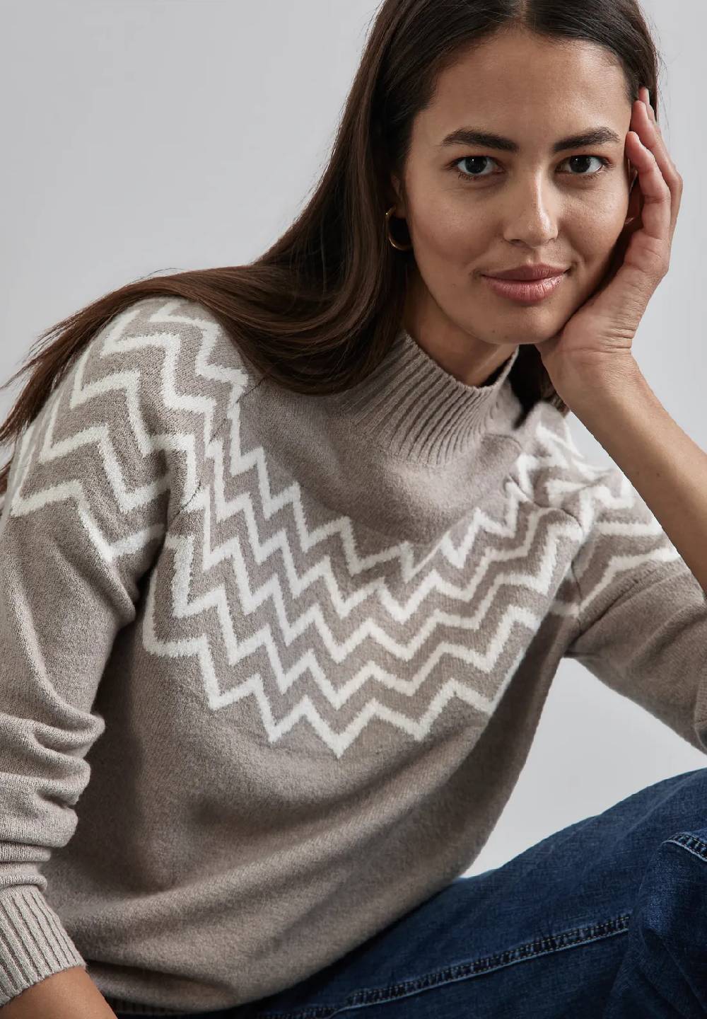 Street One Pullover mit Stehkragen