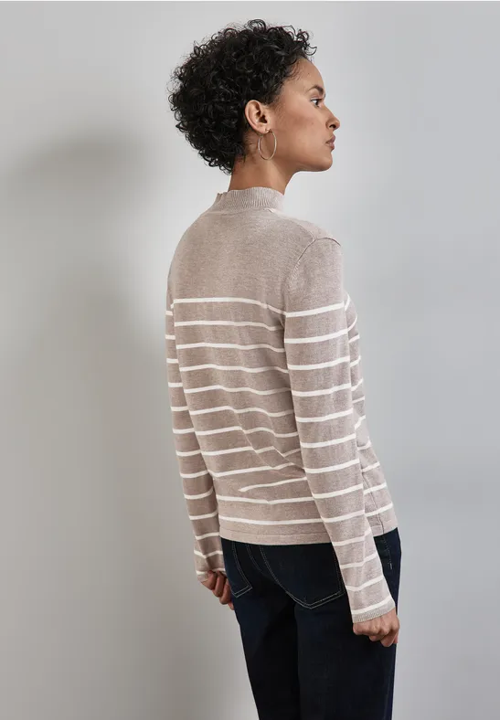 Street One Gestreifter Basic Pullover Kostenloser Versand international