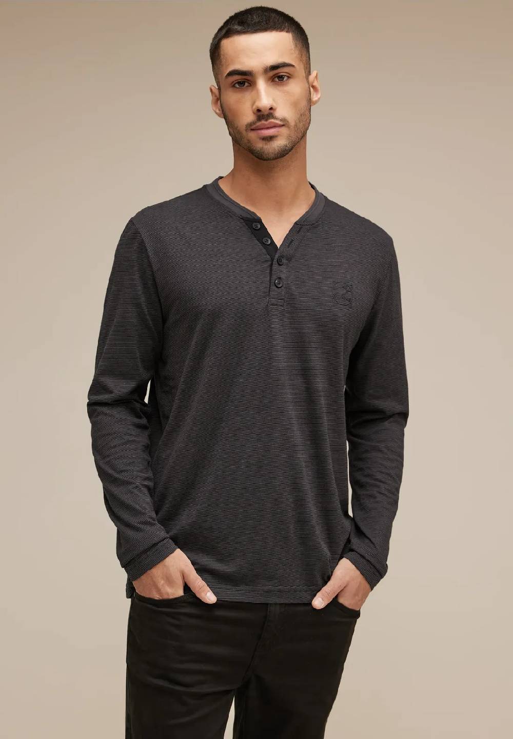 Street One Henleyshirt mit Brustprint