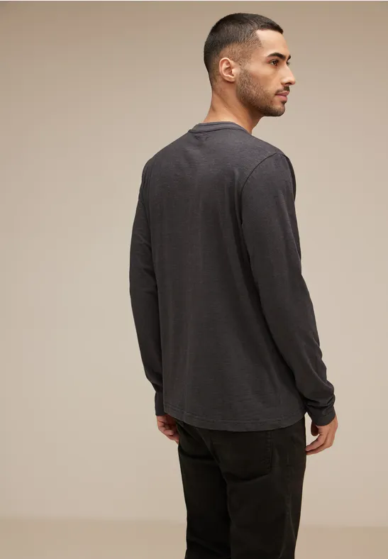Street One Henleyshirt mit Brustprint Preisnachlass