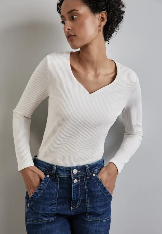 Street One Shirt mit Herzausschnitt Top Angebot