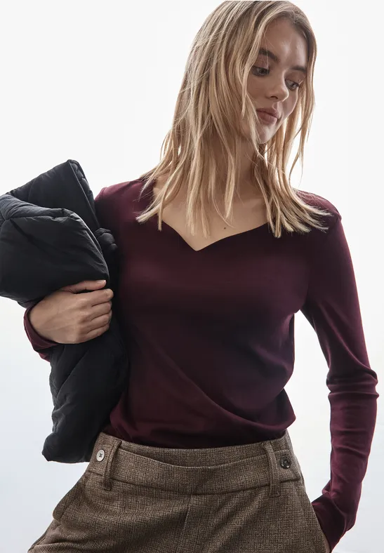 Street One Shirt mit Herzausschnitt Saisonale Angebote