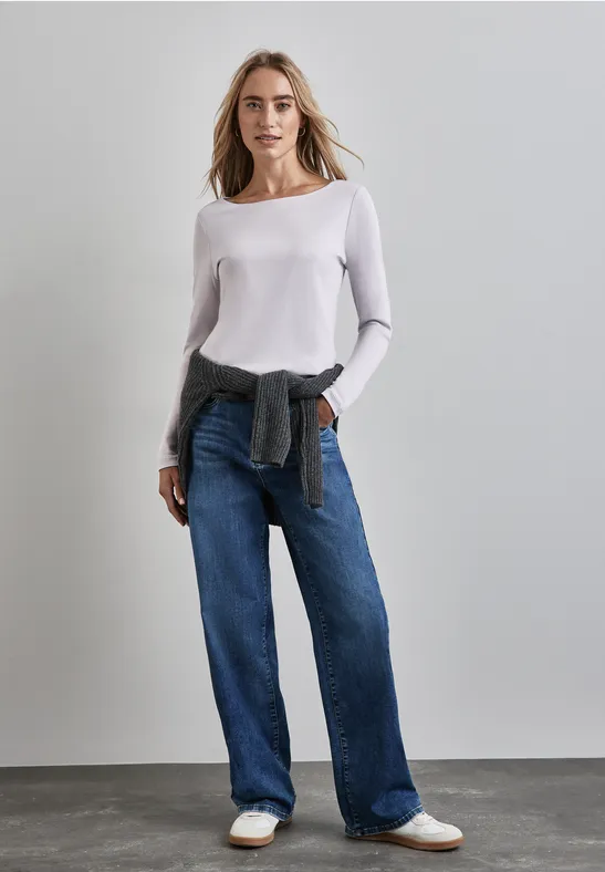Street One Shirt mit U-Boot-Ausschnitt Räumungsverkauf