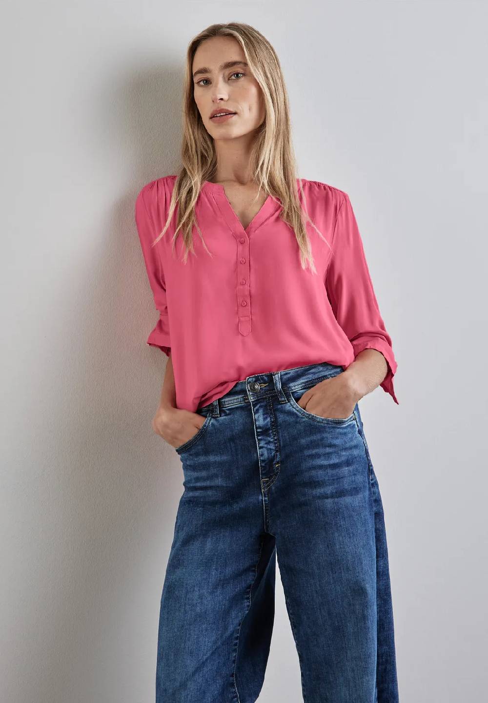 Street One Basic Bluse in Unifarbe