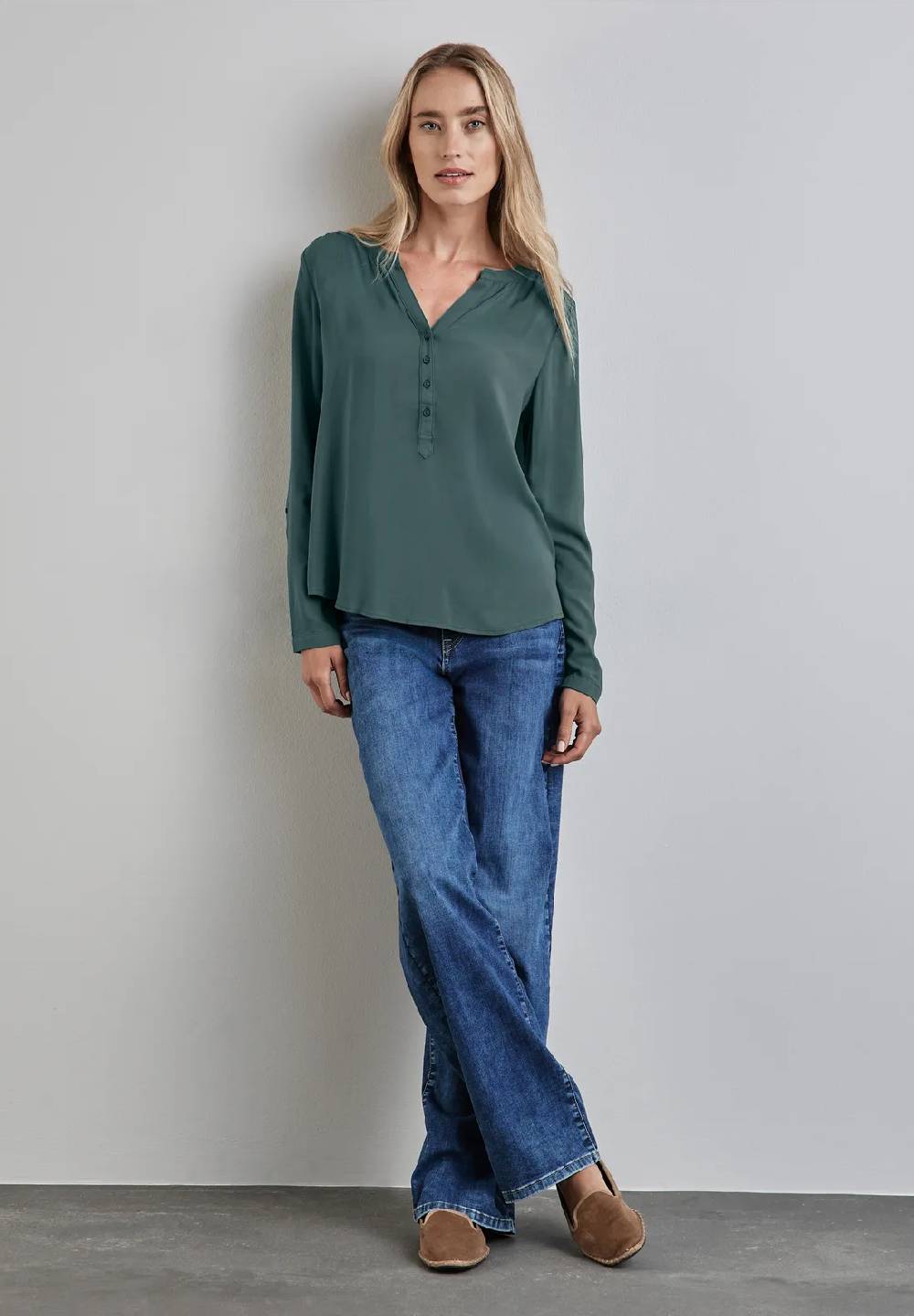 Street One Basic Bluse in Unifarbe JETZT KAUFEN