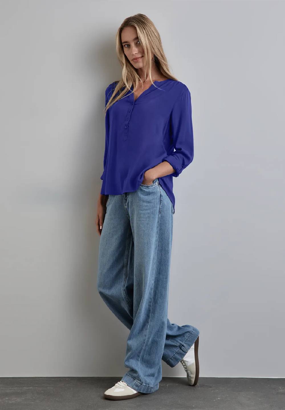 Street One Basic Bluse in Unifarbe Letzter Tag