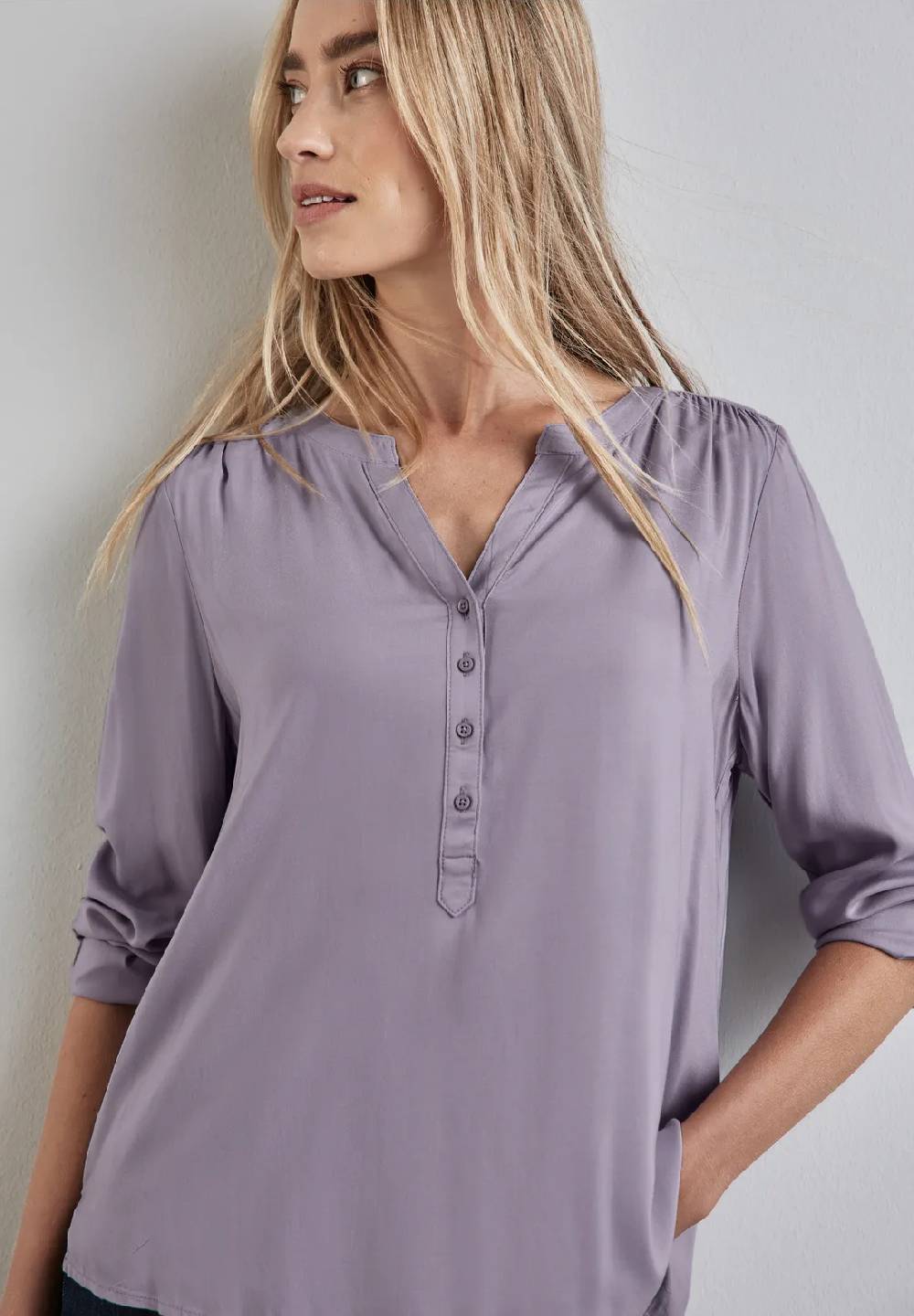 Street One Basic Bluse in Unifarbe Bis zu 60% Rabatt