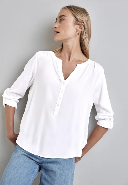Street One Basic Bluse in Unifarbe Nur für heute