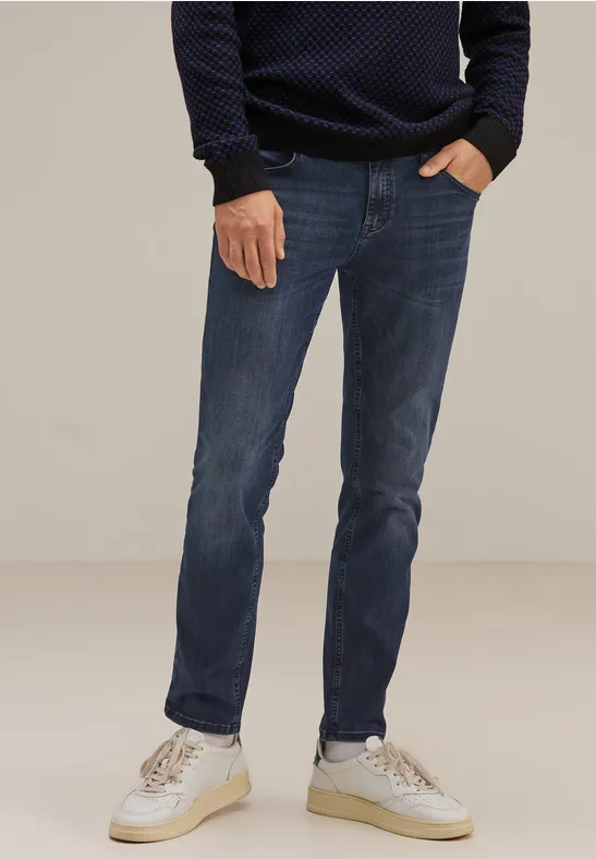 Street One Dunkelblaue Slim Fit Jeans - Style RACER 50% Rabatt mit kostenlosem Versand