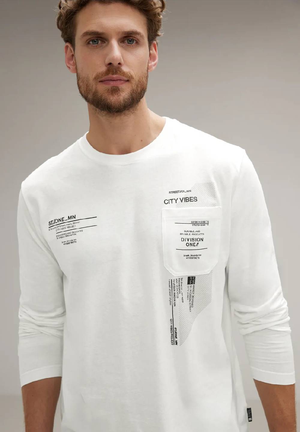 Street One Langarmshirt mit Brustprint Online Shopping