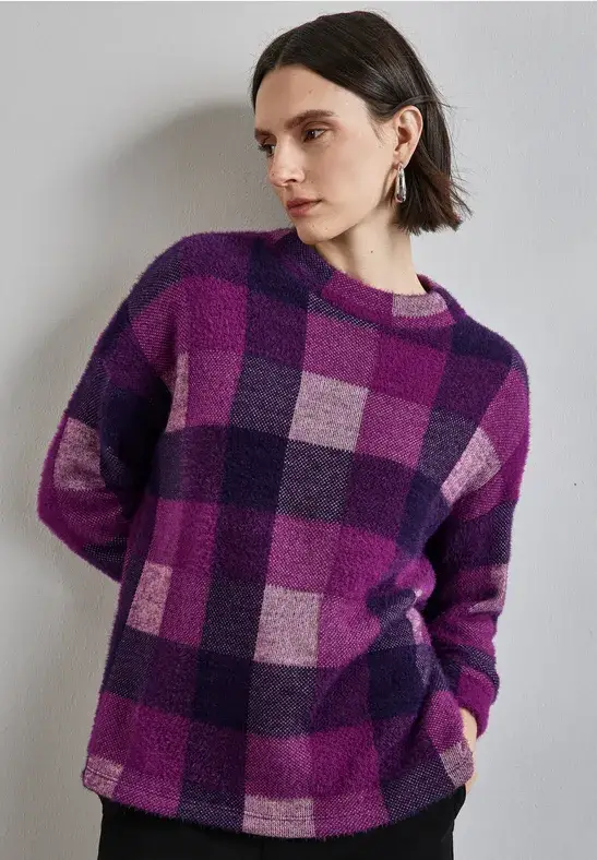 Street One Kariertes Turtleneck Shirt Letzte 3 Tage