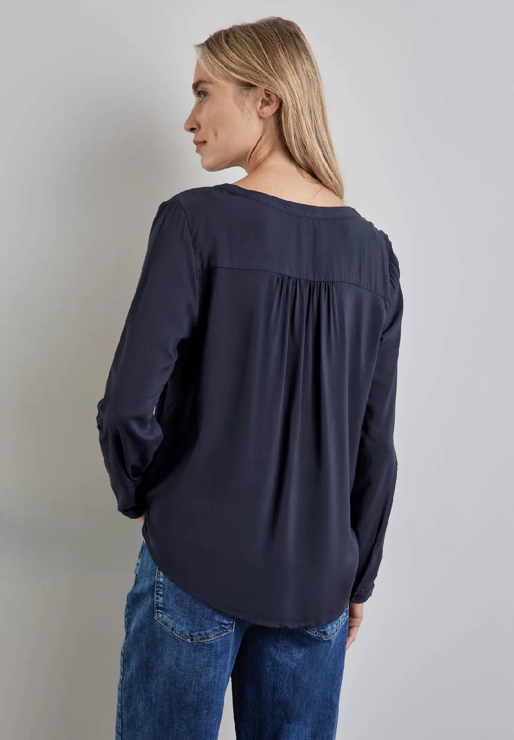 Street One Basic Bluse in Unifarbe Auslauf