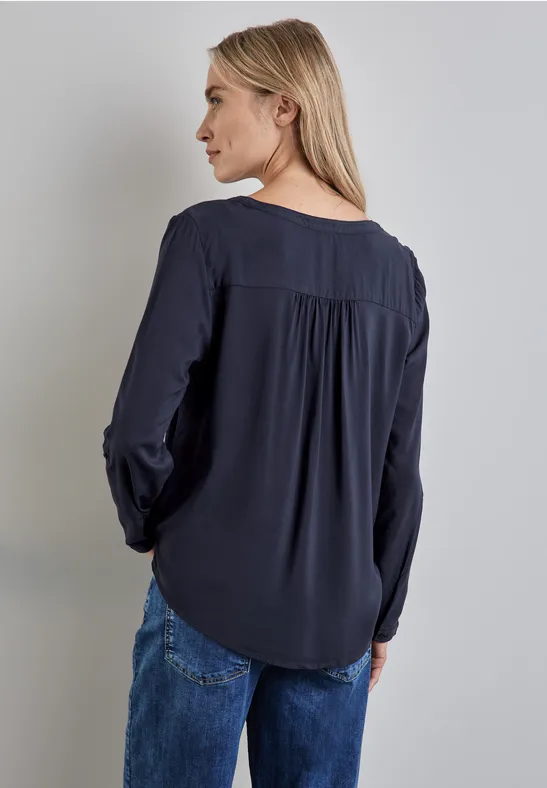 Street One Basic Bluse in Unifarbe Auslauf