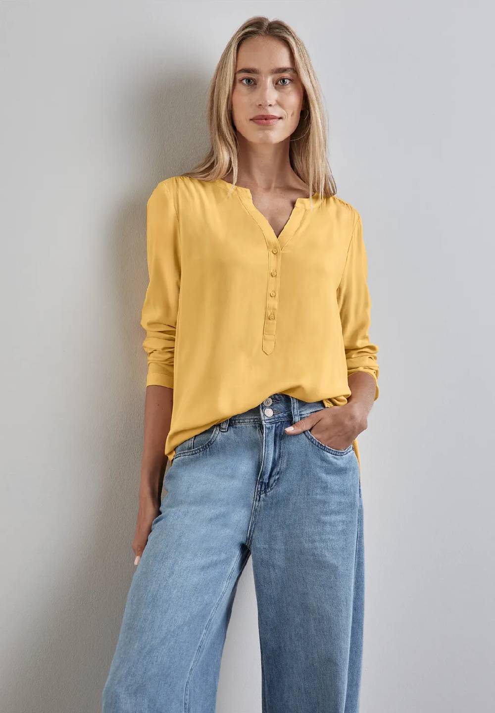 Street One Basic Bluse in Unifarbe Verkauf