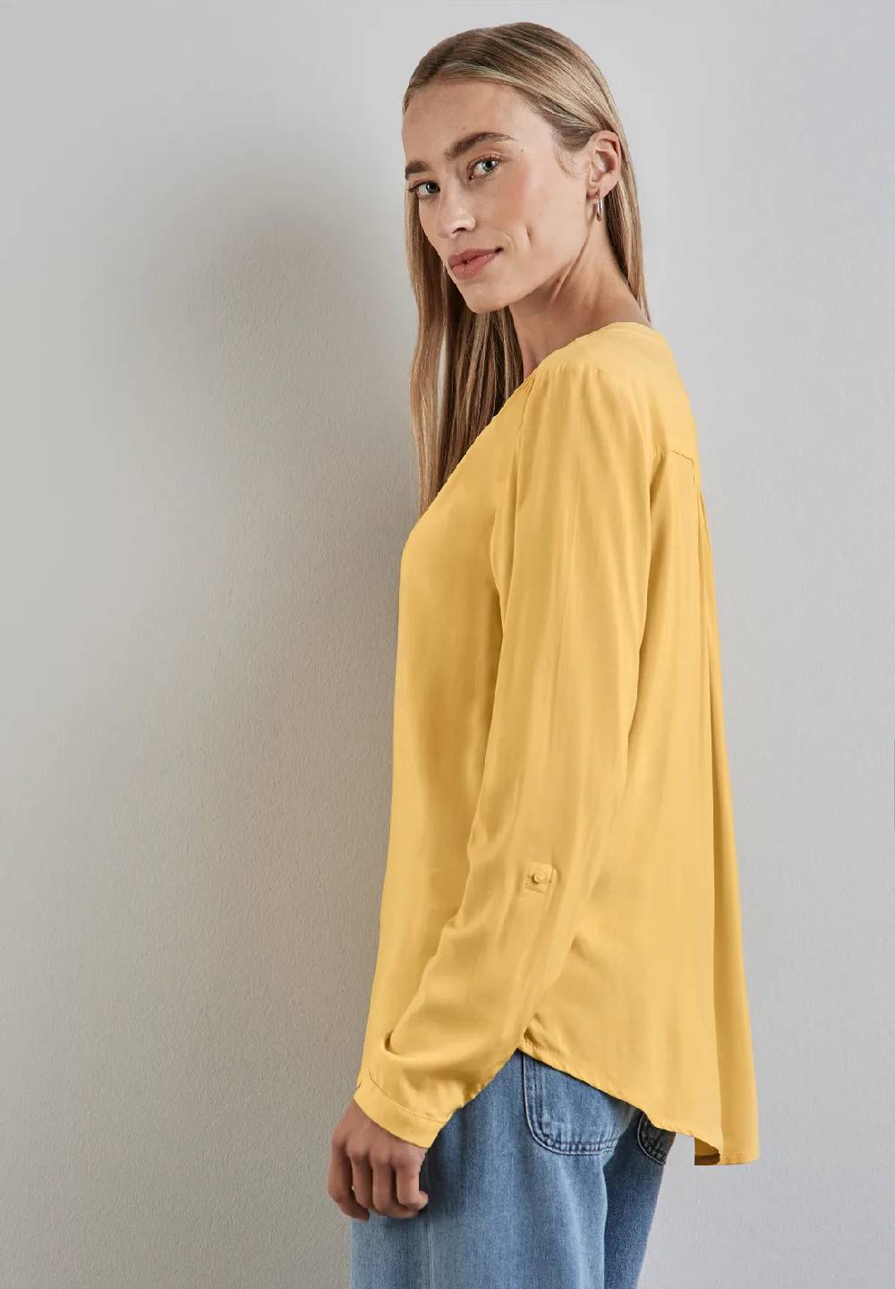 Street One Basic Bluse in Unifarbe Verkauf