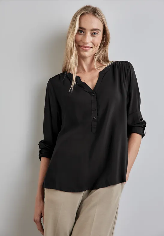 Street One Basic Bluse in Unifarbe Fabrik Onlineshop