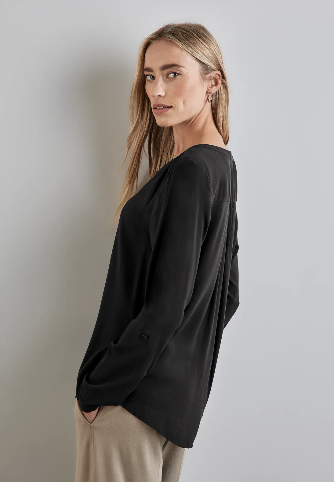 Street One Basic Bluse in Unifarbe Fabrik Onlineshop